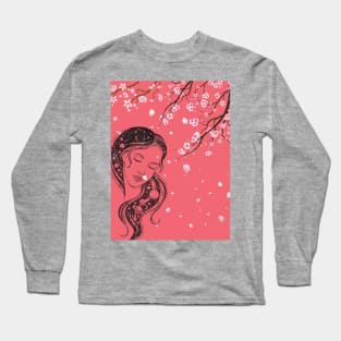 Lovely Goddess in Cherry Blossom Rain: To the lovely, all things are lovely Long Sleeve T-Shirt